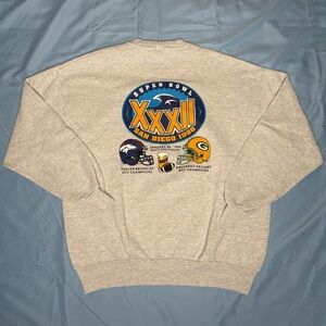 Vintage 1998 Denver Broncos and Green Bay Packers Super Bowl sweatshirt